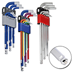 Magnetic ball-point/hex key wrench set (short, long, extra long)